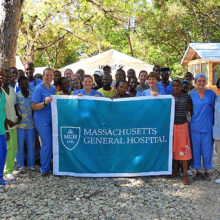 Staff members from Mass General on the ground in Haiti following the earthquake in 2010.