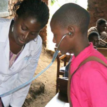 Adeline Boatin, MD, MPH (second from left) at Uganda's Mbarara National Referral Hospital.