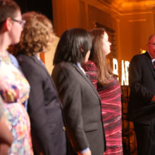 Scott McLeod, PhD, executive director of Aspire, introduces program participants at the Aspire Spring Gala 2018.
