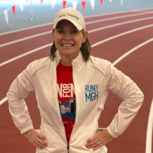B Papadakis is running the Boston Marathon® because she and her family are grateful for the care the hospital gave her triplets.