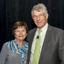 Liz Morrill Cross with Britain Nicholson, MD, senior vice president for Development, at the 2018 Phillips Society Luncheon.
