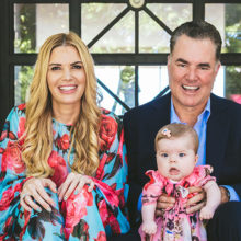 Sean Healey with his wife, Amy Broch, and their daughter, Araminta