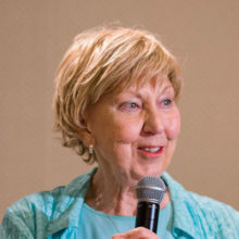 Louise Herscum speaks at the 2015 Transplant Golf Classic.