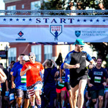 Participants in the 2016 Run to Home Base ran through the streets of Boston before finishing by crossing home plate at Fenway Park.