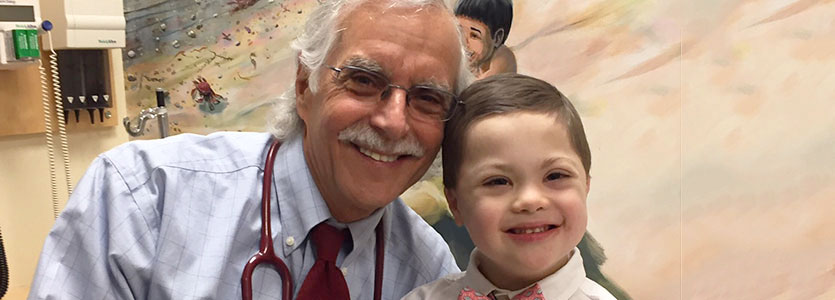 Howard Weinstein, MD, with Harry Burns, 5, his patient-partner.