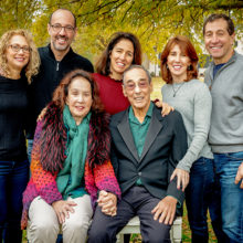 Back row, L-R: Cindy and AJ Janower, Julie Klein, Amy and Sam Weinstein; Seated: Linda and Murray L. Janower, MD
