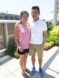 Jimmy Doan and his sister Lynne at the Mass General Healing Garden.