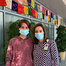 Maddie Schiller, 17, with her nurse Samantha Vincent, CPNP, at MassGeneral Hospital for Children.