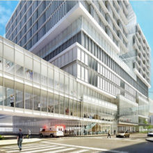 The proposed new building's view from North Grove Street (rendering courtesy of NBBJ)