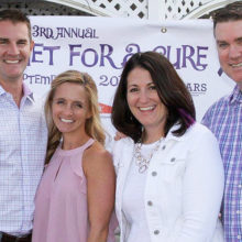 From left, Chris and Stephanie Moschella and Julie and Kevin Joyce organize annual croquet tournaments to benefit pediatric epilepsy.