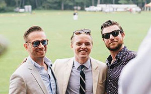 Those attending 2014 VIC Myopia Polo event included, from left, Seth Hardy, event co-leader Alex Ingram and Jeff Kennedy.