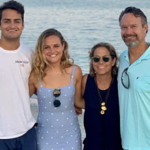 Shannon and Drew Hayden have made a donation to help triple negative breast cancer patients. On a trip to Cape Cod with their children, from left: Andrew Hayden, Jr., Carly Hayden, Shannon Hayden and Drew Hayden.