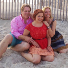 Fred Young (left) was intuitive about people's needs and was always there for, among others, his daughter, Sarah (center) and his wife, Joy Stocke-Young (right).