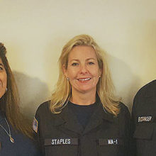 Mass General responders helping Hurricane Matthew victims in this country include, from left, Jacqueline Nally, RN; Monica Staples, RN,; and Paul Biddinger, MD.