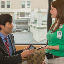 Steven Russell, MD, PhD, and Kimberly Martin, RN, talk about the benefits of using the bionic pancreas for Ms. Martin, who has type 1 diabetes.
