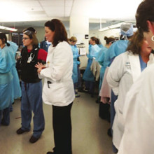 Staffers throughout Mass General knew what to do after the Boston Marathon bombing. Some doctors, nurses and technicians rushed to join or support colleagues already in the Emergency Department. Other hospital workers began readying extra gurneys, medical supplies and coolers full of bagged blood. (photo by John Herman, MD)