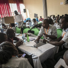 At a hack-a-thon in Uganda, participants formed 27 cross-disciplinary teams to come up with solutions related to nursing and midwifery.