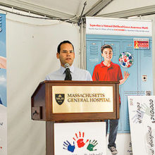 Miguel Rivera, MD, investigates the causes of childhood cancers with funding from Hyundai Hope on Wheels