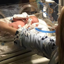 Sarah Mannion and new baby Beau