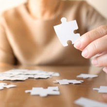 One difference between normal memory loss associated with aging and dementia is being able to complete tasks, like assembling a puzzle.