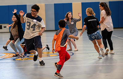 Children and parents took part in a series of fitness activities led by a team from Reebok’s BOKS program. 