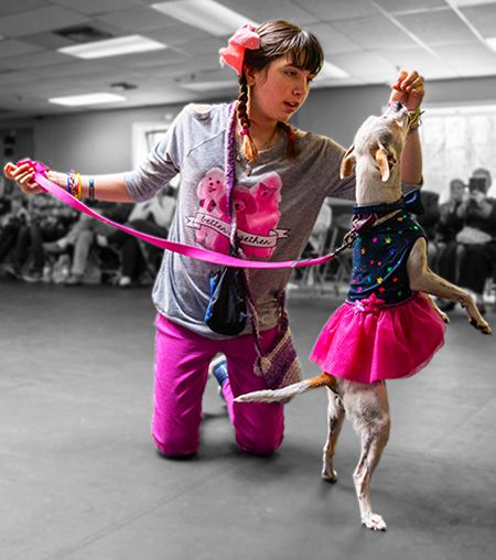 Haley Osborn and her partner dog, Josie, wore coordinated outfits for their routine at the Doggonit show.