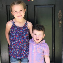The parents of liver transplant recipient Lincoln Dahlstrom, pictured with his sister, Tillie, hope research under way at Mass General will help him do anything he wants to do in life.